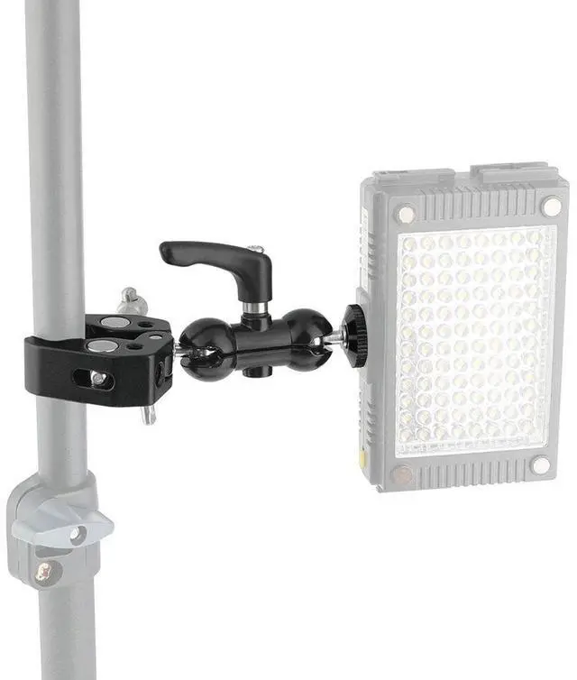 Alt view image 5 of 6 - CAMVATE Ball Head Mount 1/4" Threads with Central Lock Knob and Super Crab Gripper Clamp