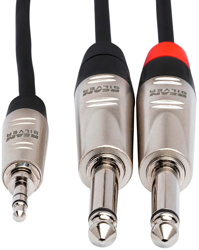 Alt view image 4 of 7 - Hosa Technology 2x Pro 3' Stereo Breakout, REAN 3.5mm TRS to Dual 1/4" TS