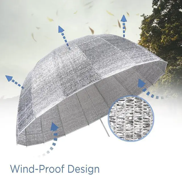 Alt view image 2 of 7 - Glow Wind Proof 65" EZ Lock X-Large Deep Fiberglass Umbrella