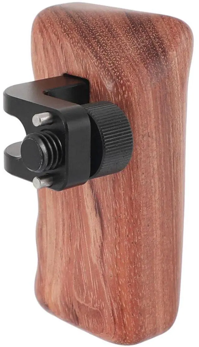 Main image of CAMVATE Right Hand Wood Handle Grip with 3/8"-16 Thumbscrew and Arri-Style Locating Pins for DSLR Camera Cage