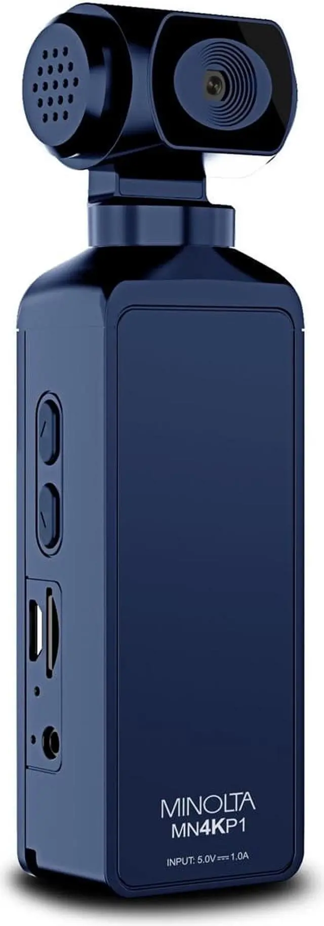 Alt view image 3 of 7 - Minolta MN4KP1 4K Ultra HD Wi-Fi Enabled Pocket Camcorder, Blue
