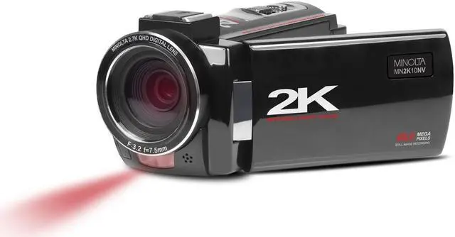 Main image of Minolta MN2K10NV 2K Ultra HD Camcorder with 3" Touchscreen and Infrared Night Vision, Black