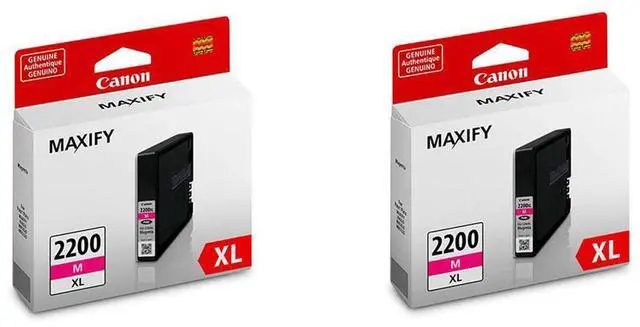 Main image of Canon PGI-2200 XL Magenta Pigment Ink Tank for iB4020, iB4120, MB5020, MB5120, MB5320, MB5420 MAXIFY Series Printers, 2-Pack