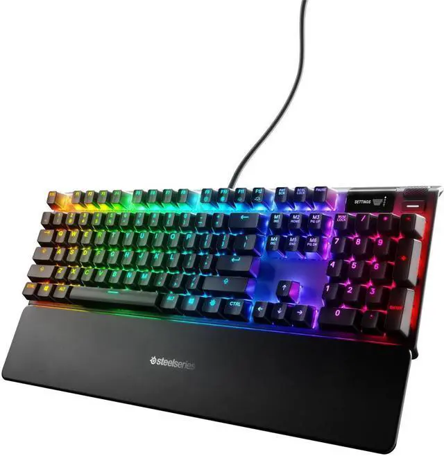 Alt view image 15 of 20 - SteelSeries Apex 7 104-Key QX2 Blue Switch RGB Mechanical Gaming Keyboard 64774