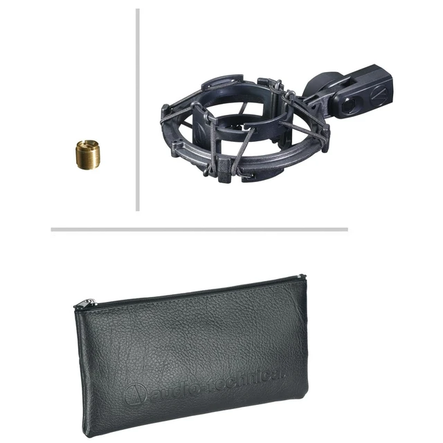 Alt view image 4 of 7 - Audio-Technica AT2035 Cardioid Condenser Side-Address Microphone, 20Hz to 20kHz Frequency Response, Bundle with Pop Filter with Gooseneck and Adjustable Knob, H&A 25' XLR Microphone Cable