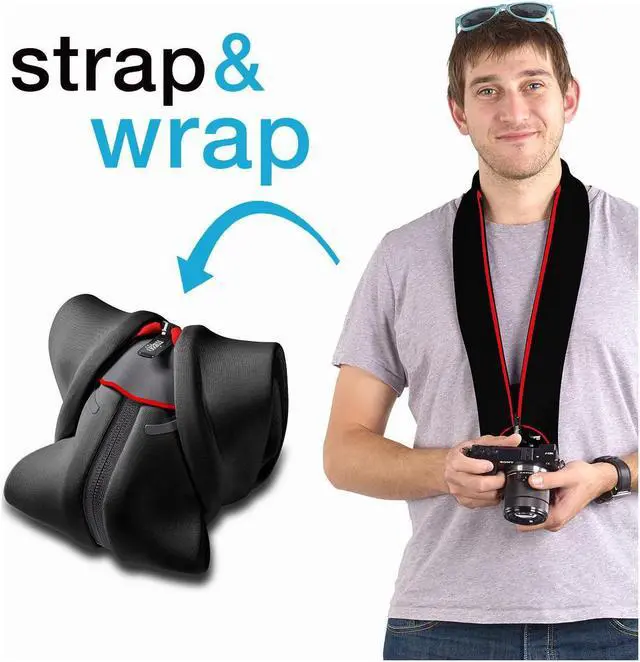 Main image of miggo Strap and Wrap for Digital Camera - Red / Black #MW SR-CSC BR 50