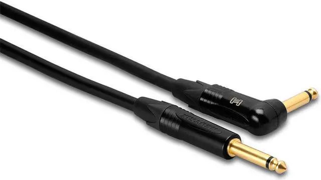 Alt view image 2 of 2 - Hosa 30' Straight 1/4" Male to Right Angle 1/4" Plug Male Edge Guitar Cable