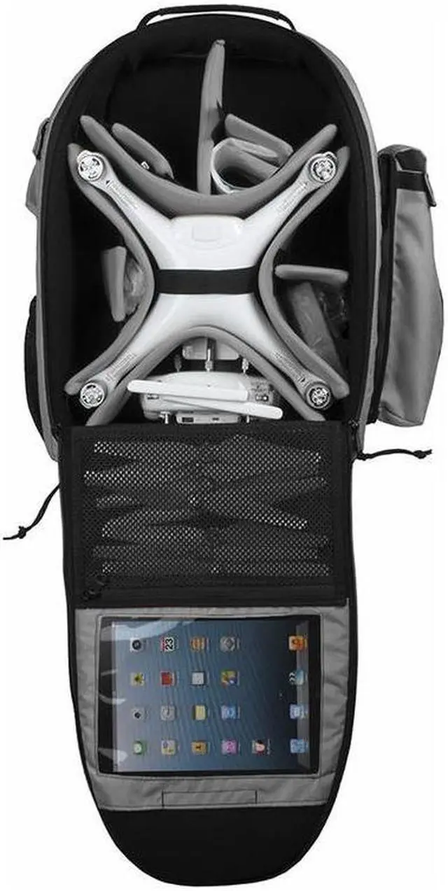 Alt view image 2 of 6 - Porta Brace PortaBrace DJI Drone Backpack Back Pack Professional Video Equipment Case, Silver (BK-Phantom 4)