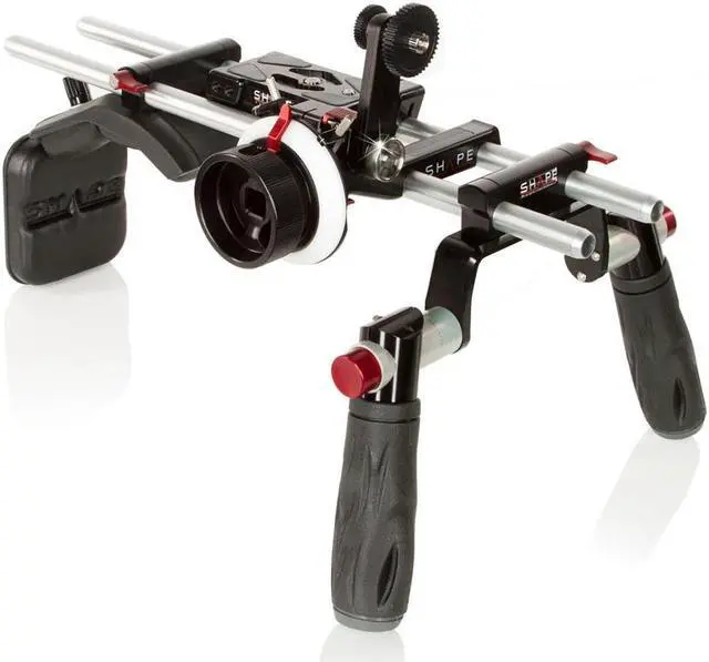Main image of Shape Rig and Follow Focus Pro Kit for Sony FS5 Camera, Includes Baseplate, Quick Handle Rod Block, Mini Composite Shoulder Pad, Back Pad, 18" 15mm Rods