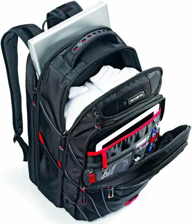 Alt view image 14 of 20 - Samsonite Tectonic Backpack for 17" Laptop - Black, Red