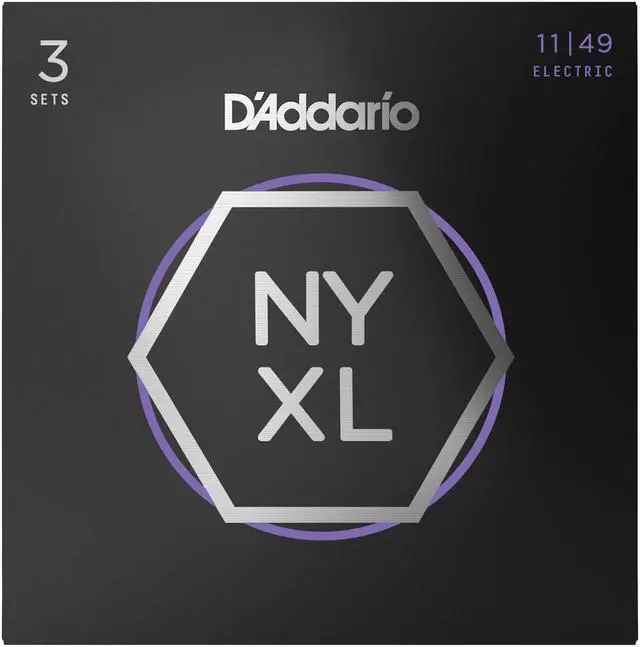 Alt view image 7 of 12 - D'Addario NYXL1149 Medium 3-Pack Electric Guitar Strings