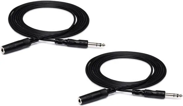 Main image of Hosa 2x Stereo 1/4" Female Phone to 1/4" Male Phone TRS Headphone Cable, 25'
