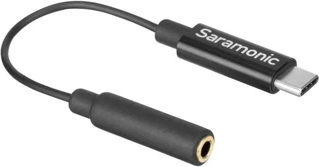 Alt view image 5 of 14 - Saramonic 3" Short USB Type-C Male to Female 3.5mm TRS Adapter Cable SR-C2003