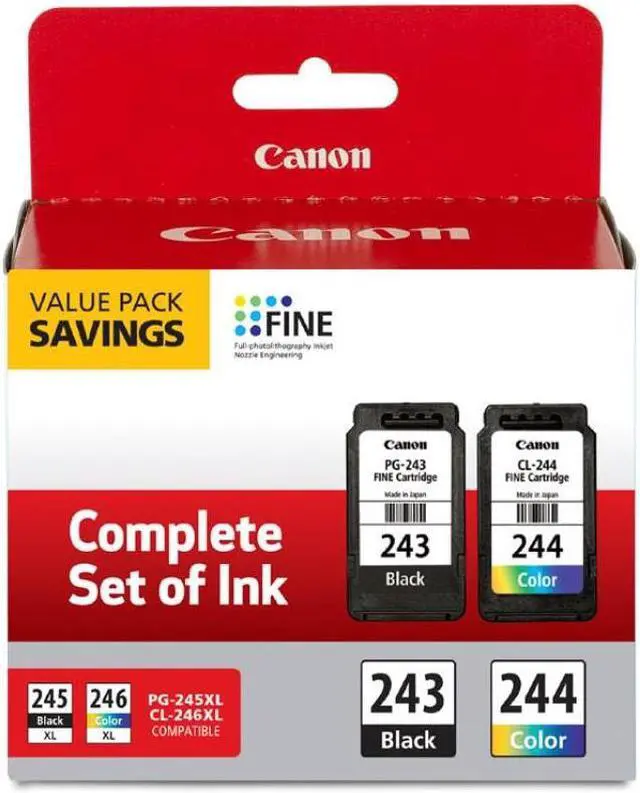 Alt view image 3 of 5 - Canon PIXMA TS202 Inkjet Printer with PG-243 Black, CL-244 Color Ink Cartridges
