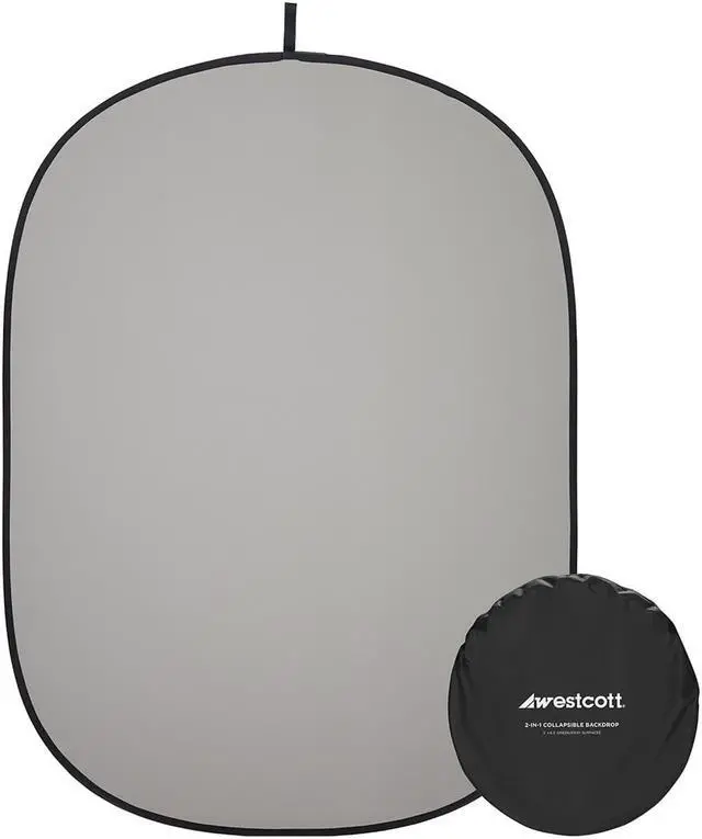 Alt view image 3 of 7 - Westcott 5x6.5' Collapsible 2-In-1 Backdrop, Gray & Green