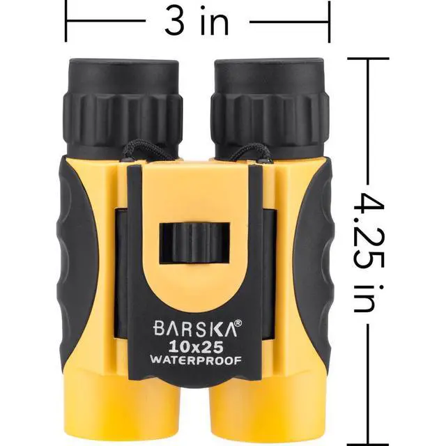 Alt view image 4 of 4 - Barska 10x25 Colorado Series Waterproof Roof Prism Binocular with 5.8 Degree Angle of View, Yellow/Black