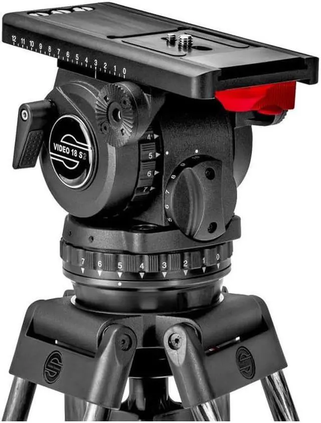 Alt view image 5 of 5 - Sachtler Video 18 S2 Fluid Head with ENG 2 Carbon Fiber Tripod and Mid-Level Spreader