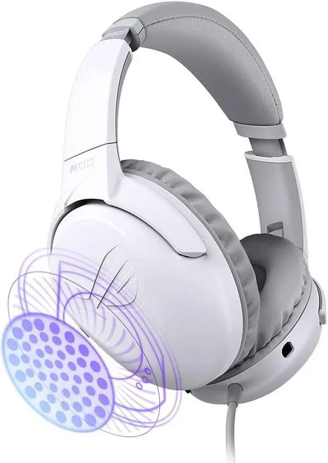 Alt view image 2 of 18 - ASUS ROG Strix Go Core Moonlight White Gaming Headset with Detachable Microphone