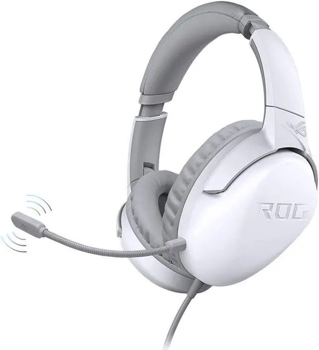 Alt view image 3 of 18 - ASUS ROG Strix Go Core Moonlight White Gaming Headset with Detachable Microphone