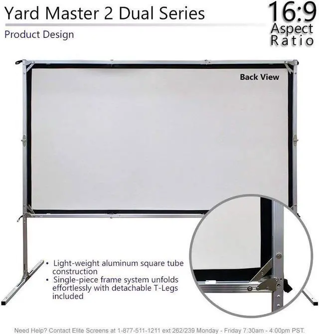Alt view image 15 of 20 - Elite Screens OMS135H2-DUAL Yard Master 2 Dual Series Outdoor Projector Screen