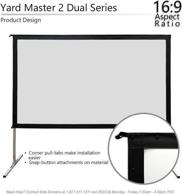Alt view image 16 of 20 - Elite Screens OMS135H2-DUAL Yard Master 2 Dual Series Outdoor Projector Screen
