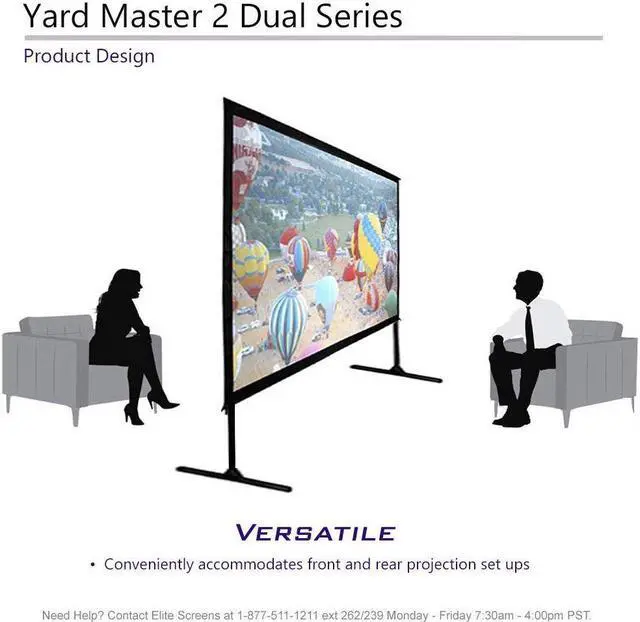 Alt view image 17 of 20 - Elite Screens OMS135H2-DUAL Yard Master 2 Dual Series Outdoor Projector Screen
