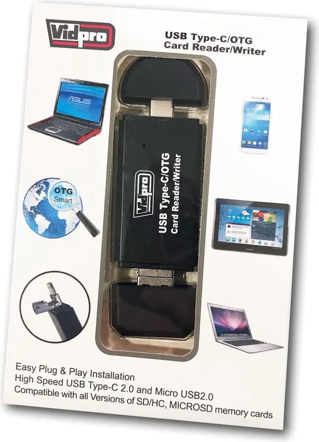 Alt view image 8 of 8 - VidPro USB 2.0 Type-C microSD and SD Card Reader