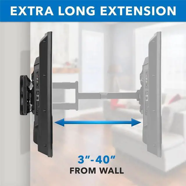 Alt view image 11 of 14 - Mount-It! Full Motion TV Mount| Fits 43"-80" TVs | 40 Inch Extension