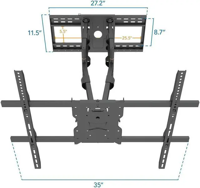 Alt view image 10 of 16 - Mount-It! Heavy Duty TV Wall Mount With Long Extension Arms | Fits 65-110 Inch TVs