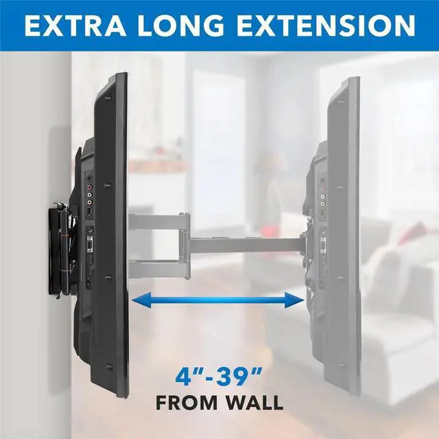 Alt view image 13 of 16 - Mount-It! Heavy Duty TV Wall Mount With Long Extension Arms | Fits 65-110 Inch TVs