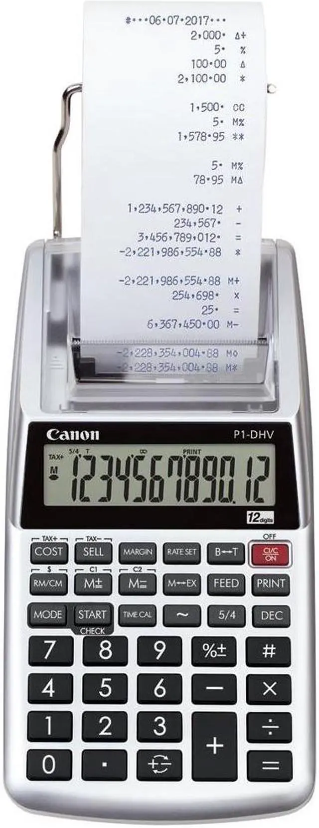 Alt view image 11 of 13 - Canon P1-DHV 12-Digit Palm Printing Calculator Purple Print 2 Lines/Sec 2203C001