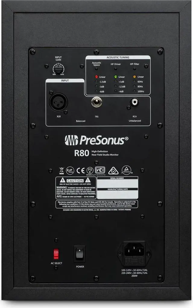 Alt view image 17 of 20 - Presonus R80 AMT Active Studio Monitor (Single)