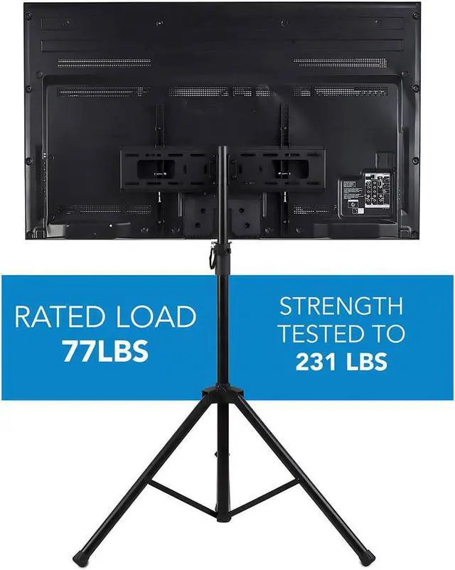 Alt view image 10 of 18 - Mount-It! Tripod Portable TV Stand | Fits 40-70 Inch TVs