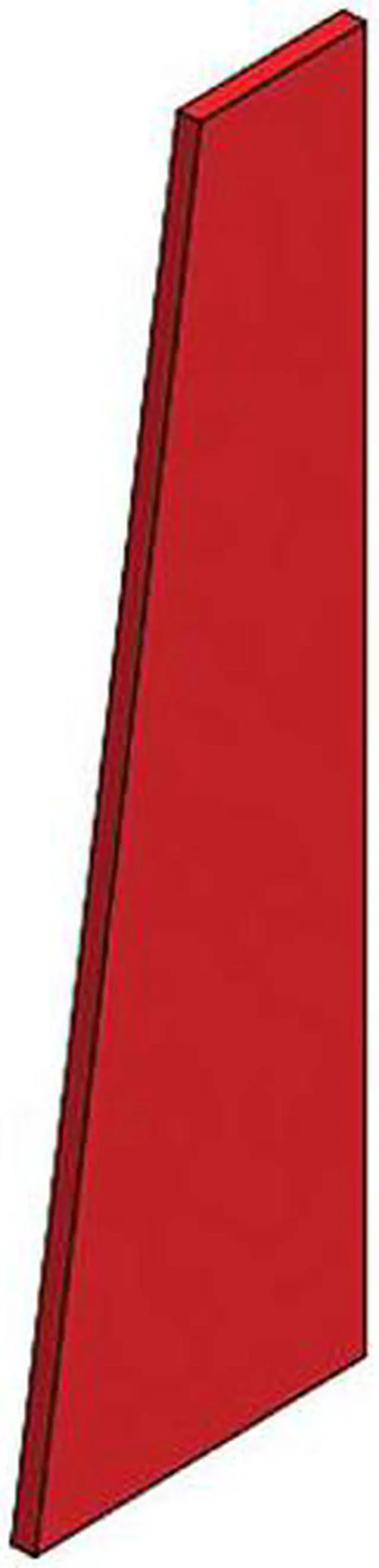 Main image of Auralex 1x16x48" SonoSuede Trapezoid Right Angle Panel with 2 AFN Impaling Clips, Straight Edge, Red