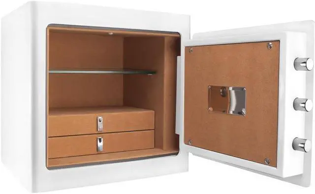 Alt view image 8 of 13 - White Keypad Jewelry Safe Tan Interior