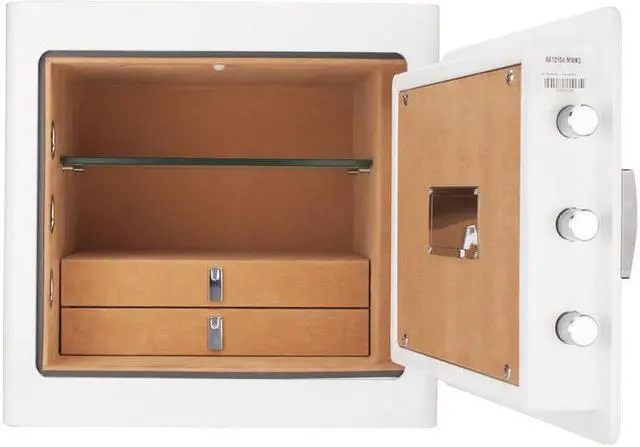 Alt view image 9 of 13 - White Keypad Jewelry Safe Tan Interior