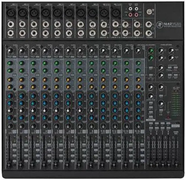 Alt view image 5 of 6 - Mackie 1642VLZ4 16-Channel Compact 4-Bus Analog Mixer, Bundle with TAPH100 Headphones and 4x 25' 3-Pin XLR Microphone Cable
