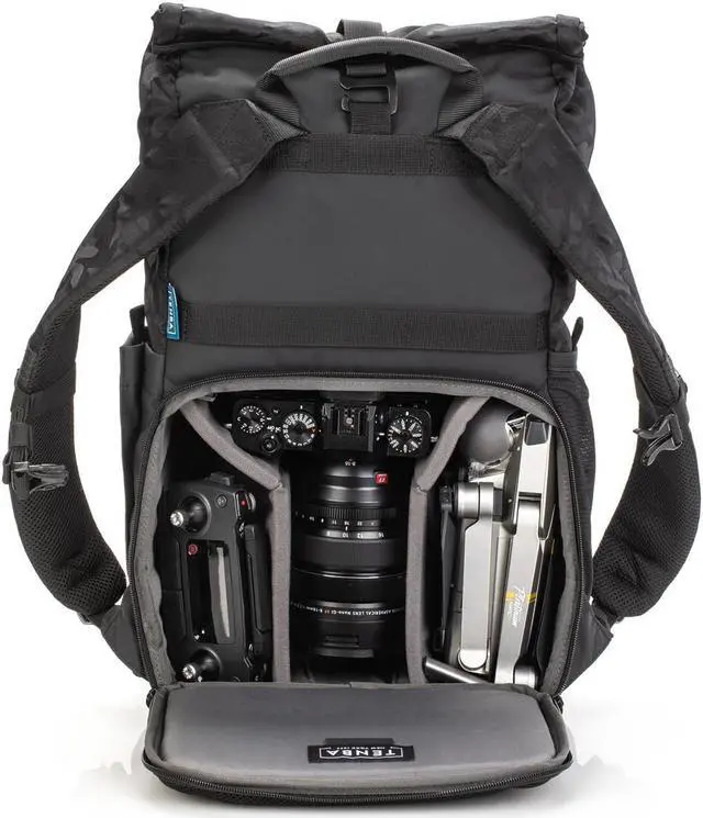 Alt view image 9 of 15 - Tenba Fulton v2 14L All Weather Camera & Lens Backpack Black/Black Camo 637-735