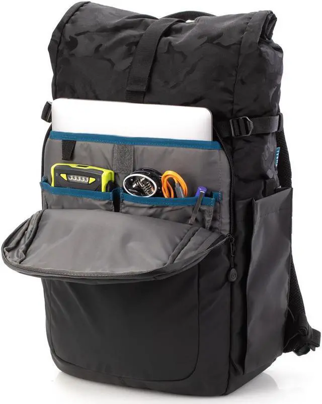 Alt view image 11 of 15 - Tenba Fulton v2 14L All Weather Camera & Lens Backpack Black/Black Camo 637-735