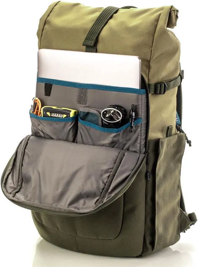 Alt view image 4 of 14 - Tenba Fulton V2 16L Backpack for Mirrorless or DSLR Camera, Tan/Olive #637-737