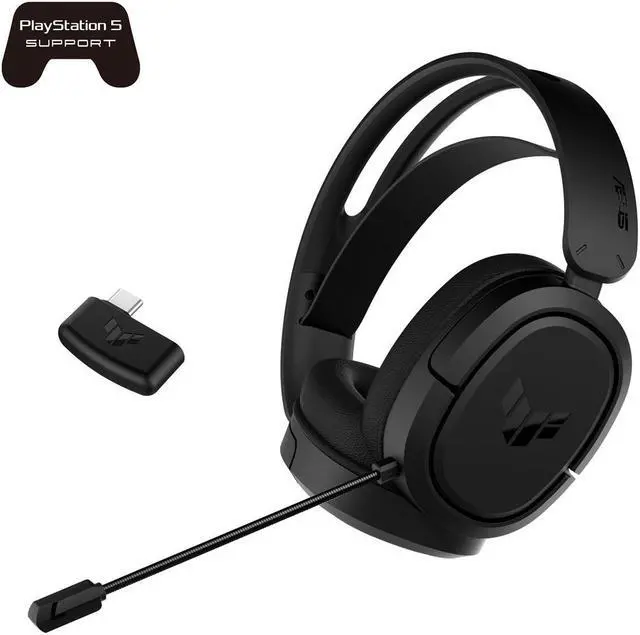 Alt view image 8 of 12 - ASUS TUF Gaming H1 Wireless Headset (Discord Certified Mic, 7.1 Surround Sound, 40mm Drivers, 2.4GHz, USB-C, Lightweight, 15 Hour Battery Life, For PC, Mac, Switch, Mobile Devices, PS4, PS5)- Black