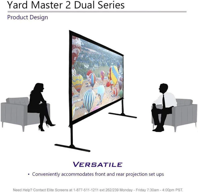 Alt view image 16 of 20 - Elite Screens OMS150H2-DUAL Yard Master 2 Dual Series Outdoor Projector Screen