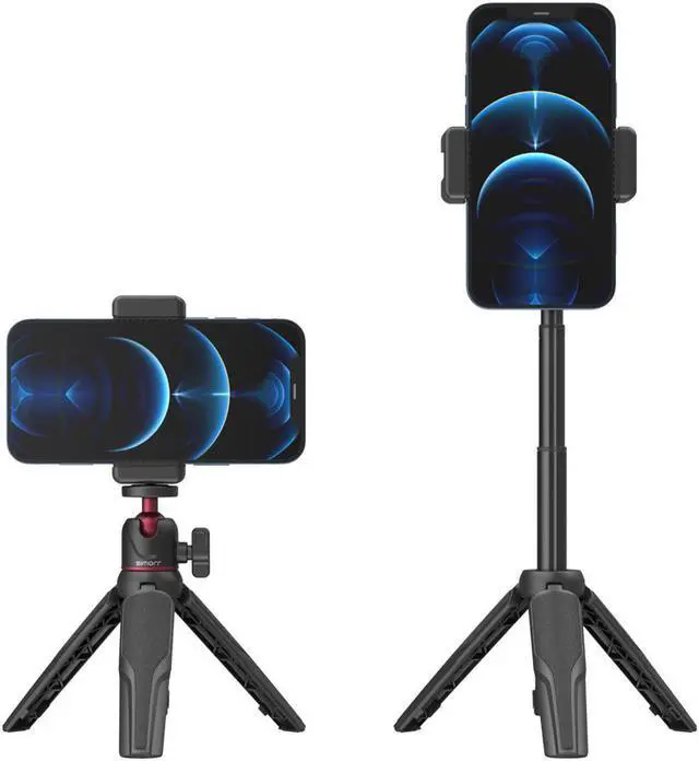 Alt view image 2 of 7 - SmallRig simorr Vigor VK-20 Vlog Tripod Kit with Single Cold-Shoe Phone Clamp, Kaimu Black