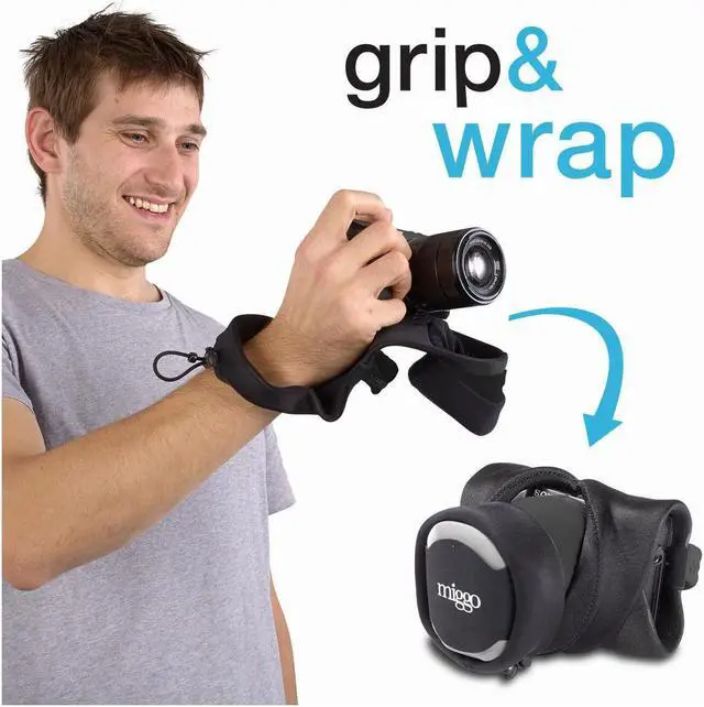 Alt view image 2 of 7 - mymiggo grip and wrap for csc cameras black camera strap and padded case