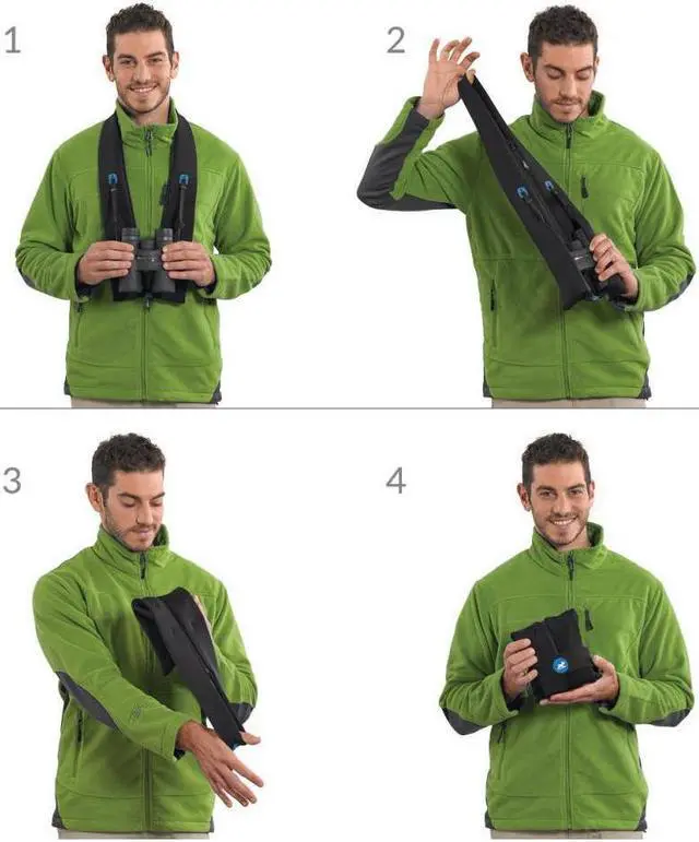 Alt view image 2 of 6 - miggo Strap&Wrap Binocular Harness, Black #MW SR-BNH BB 25