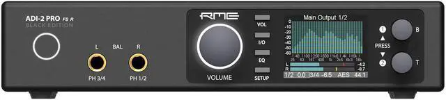 Alt view image 5 of 6 - RME ADI-2 Pro FSR BE Reference AD/DA Converter with Extreme Power Headphone Amplifiers and Remote (Black Edition)