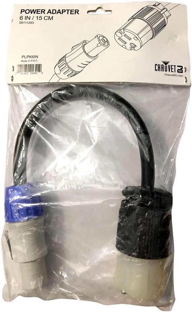 Alt view image 3 of 5 - CHAUVET DJ PowerKon to Edison Adapter Cable, 6" #PLPK6IN