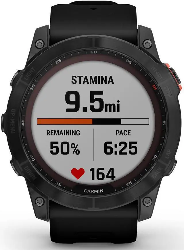 Alt view image 4 of 11 - Garmin fenix 7X Solar 51mm Multisport GPS Smartwatch, Slate Gray with Black Band