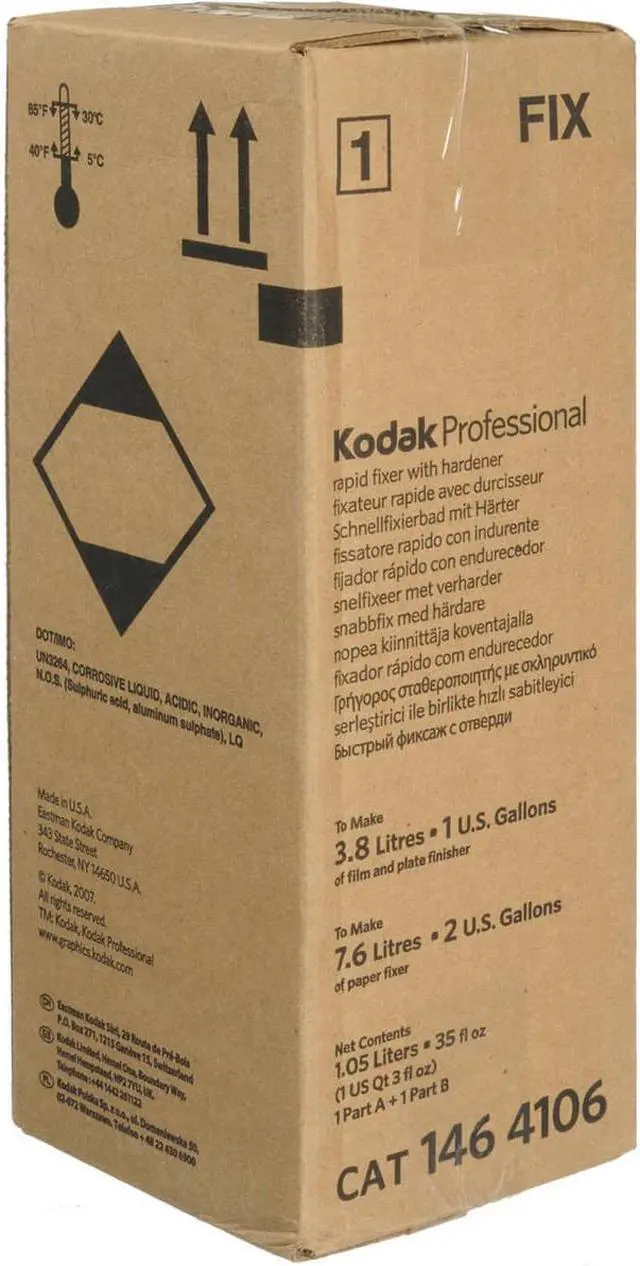Alt view image 2 of 2 - Kodak Liquid Rapid Fixer Solution A and B for Black & White Film and Paper, 1 Gallon