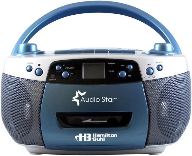 Alt view image 15 of 20 - Hamilton Buhl AudioStar Boombox Radio, CD, USB, Cassette Player with Tape and CD to MP3 Converter